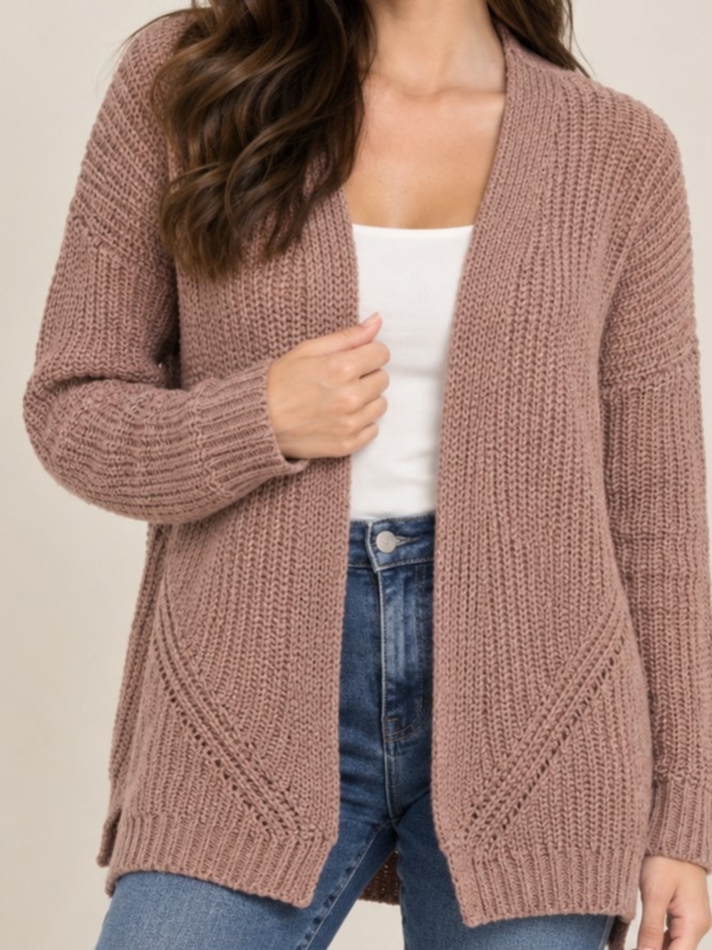 Pink República women's sweater in dusty pinkWool knit, size M